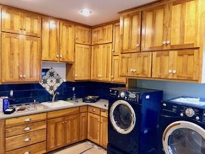 Custom cabinets hickory laundry room mud room