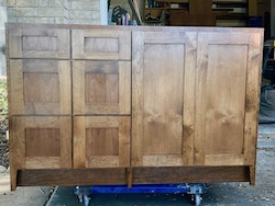 Master bath custom vanity cabinet stained alder